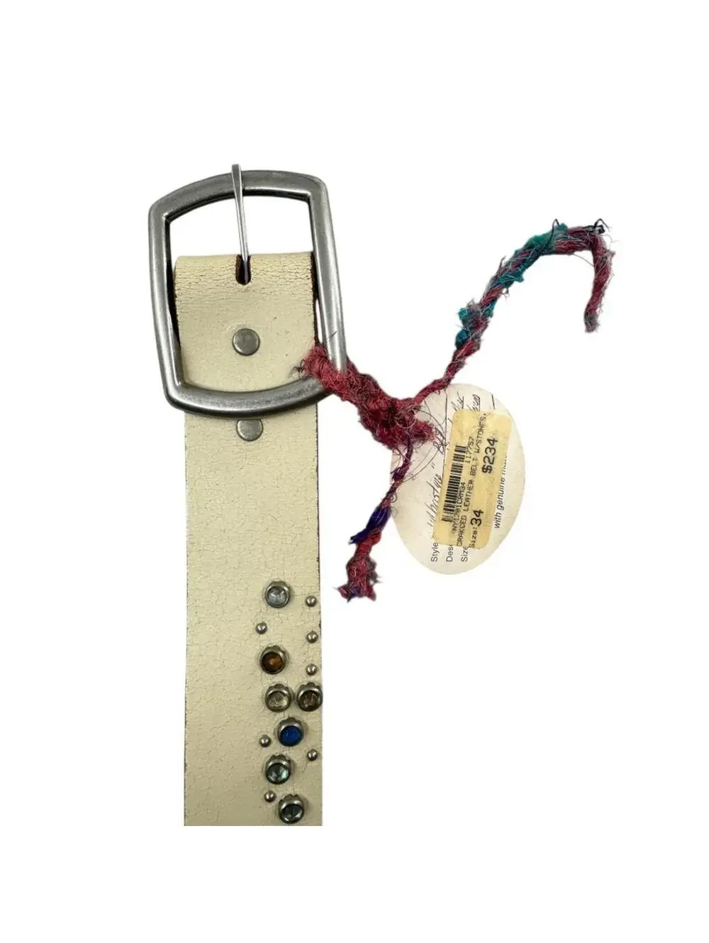 Nyovee Studded Leather Belt Cream NWT